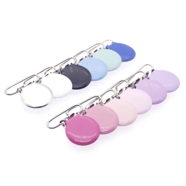 Wholesale 30 Pcs Baby Pacifier Clips Round Metal Holders Attache Sucette Baby Soother Clasps Safety Funny Accessories 25mm - Image 3