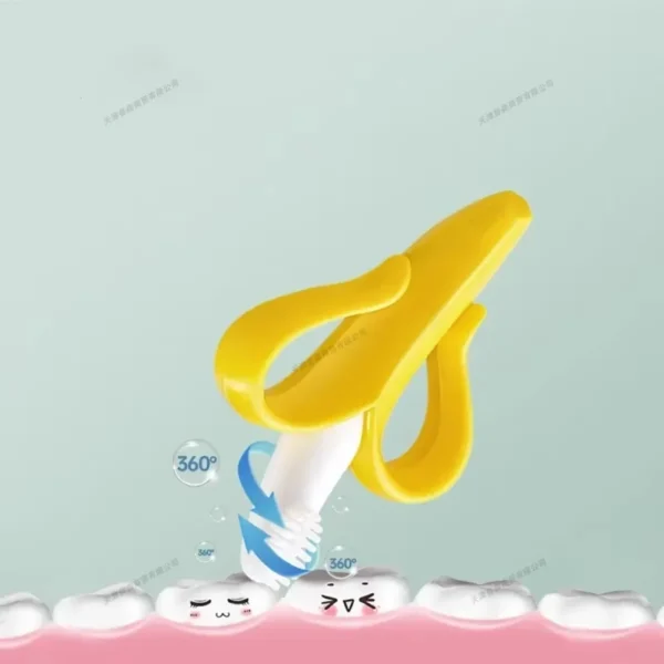 Banana Shape Baby Teether BPA Free Silicone Teething Toothbrush for Toddlers Chewable Dental Care Training Toothbrush for Infant - Image 2