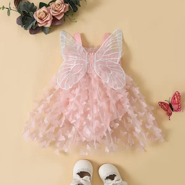 Citgeett Summer Infant Baby Girls Bodysuit Sleeveless Tulle Patchwork A-line Dress Party Clothes - Image 3