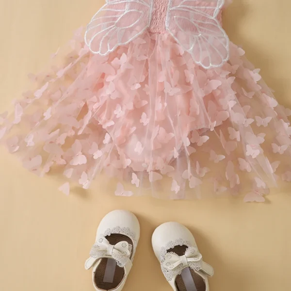 Citgeett Summer Infant Baby Girls Bodysuit Sleeveless Tulle Patchwork A-line Dress Party Clothes - Image 5