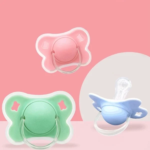 4-Color Silicone Baby Pacifier with Thumb & Round Nipple,Daily Use Flower Design Soother Pacifier with Cover for Kids