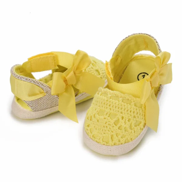 0-18M Newborn Baby Shoes Girls' Baby Summer Sandals Princess Flower Bow Baby Cotton Sole The First Walking Shoe - Image 4