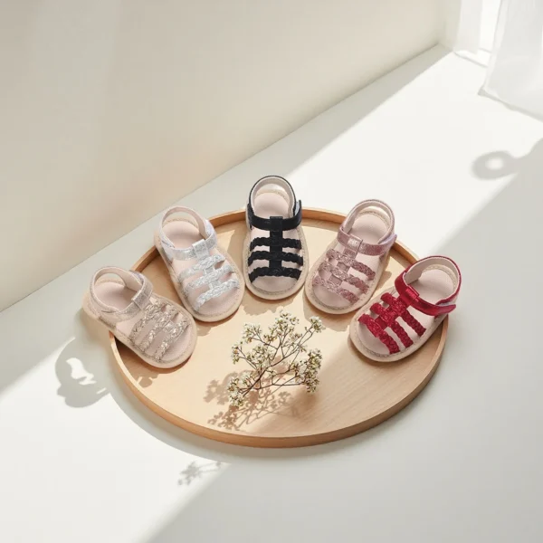 Cute 0-18M Baby Girl Sandals With High-Quality Soft Bottom Anti Slip Exposed Toes Summer Outdoor First Walk