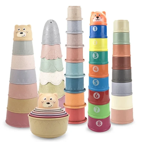 Baby Stacking Cup Toys Baby Early Educational Toy Nesting Cup Toy Baby Bath Toy Best Montessori Toy Gift for 6 Month+ Boys&Girls - Image 2