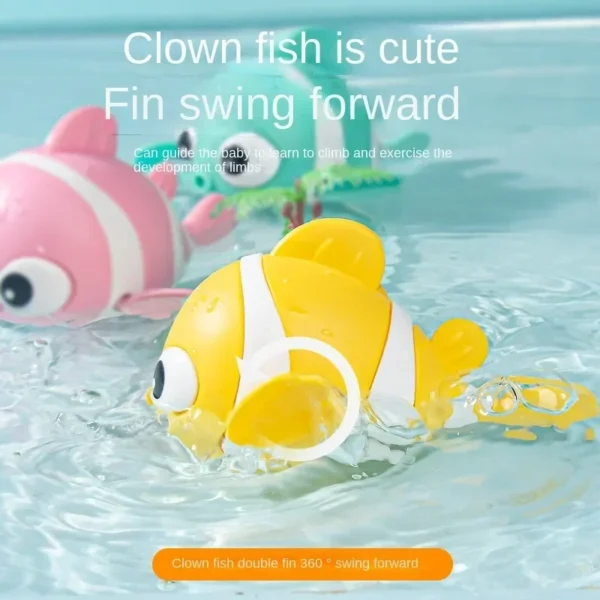 Bath Toys Cute Swimming Clown Fish Bath Toy for Toddlers Floating Wind Up Toys for Boy Girl New Born Baby Bathtub Toddler Toys - Image 2