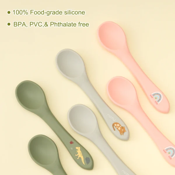1PCS Cartoon Baby Silicone Training Spoon BPA Free Soft Self Feeding Utensil 6M+ Easy Grip Handle Dishwasher Safe Kids Cutlery - Image 8