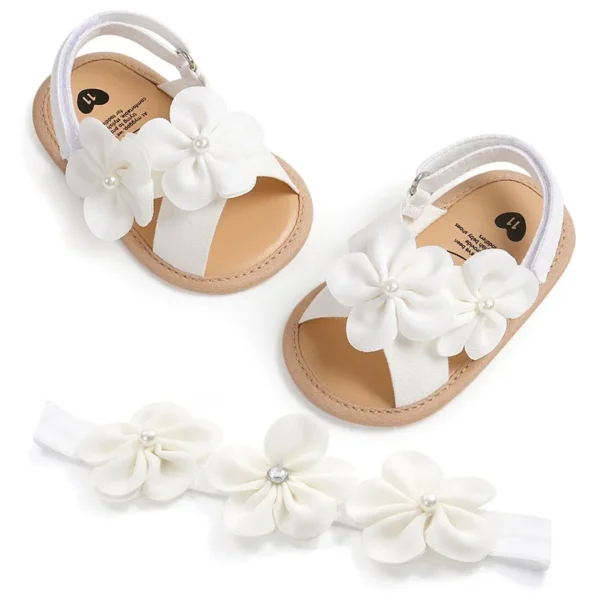 0-18M Toddler Baby Girls Summer Sandals Cute 3D Flower Decors Non-Slip Flat Sole Shoes Infants Newborn First Walker Shoes - Image 8
