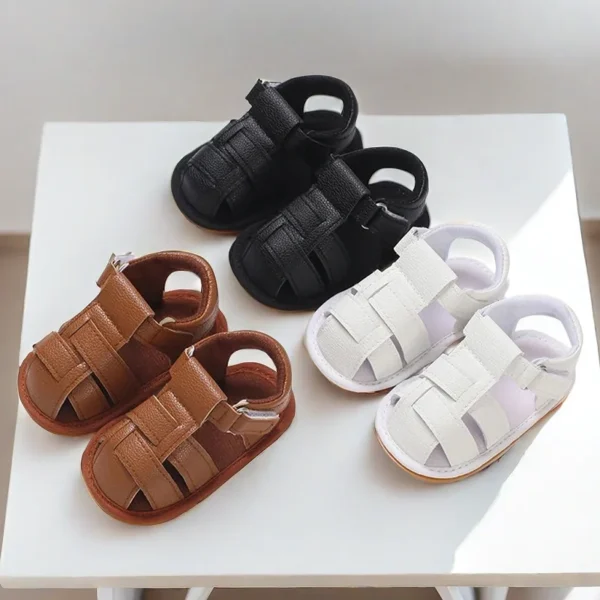 Baby Shoes Summer Boys' Baotou Sandals Baby Crash Prevention First Step Shoes 0-18 Months Leisure Walking Shoes