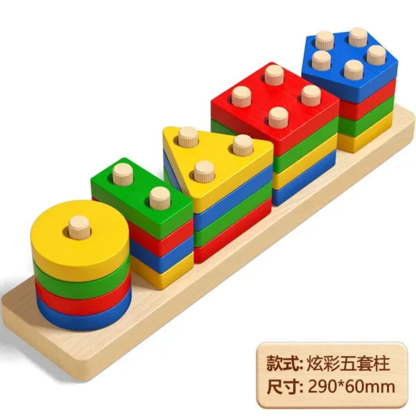 Montessori Wooden Sorting Stacking Toys Puzzle for Toddlers and Kids Preschool Fine Motor Skill Toy for 1 Years - Image 6