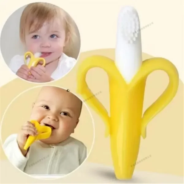 Banana Shape Baby Teether BPA Free Silicone Teething Toothbrush for Toddlers Chewable Dental Care Training Toothbrush for Infant - Image 4