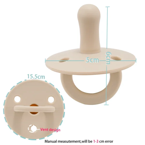 2PCS Silicone Baby Pacifier Food Grade Silicone Newborn Soother BPA Free Solid Color Dummies Silicone Nipple Baby Sutff - Image 6