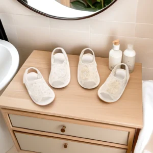 Cute girl 0-1 year old breathable lace toddler first step baby crib newborn summer sandals baby shoes rubber soft sole anti slip