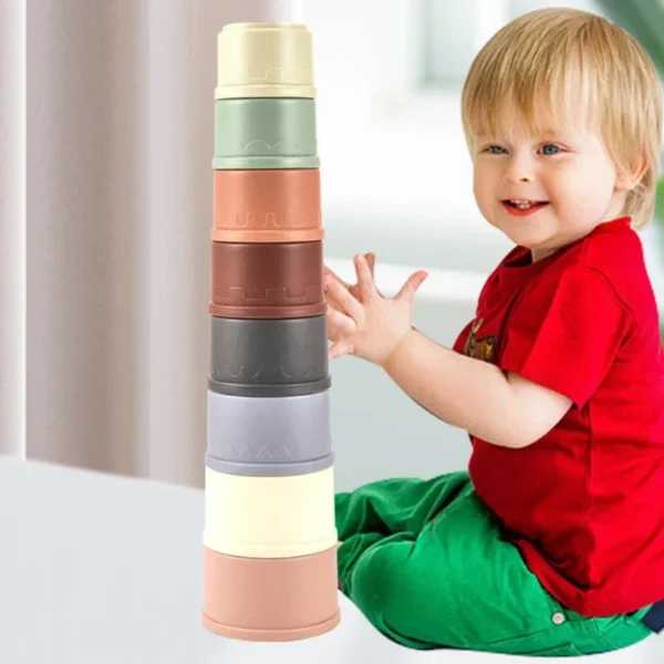 Baby Stacking Cup Toys Baby Early Educational Toy Nesting Cup Toy Baby Bath Toy Best Montessori Toy Gift for 6 Month+ Boys&Girls - Image 4