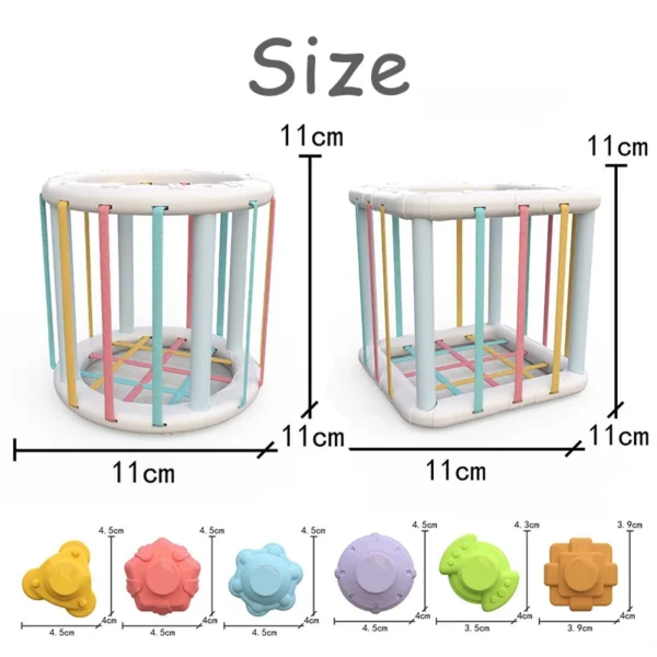 Baby Montessori Shape Sorter Cube Rainbow Colorful Blocks Sorting Game Infant Cognitive Grip Training Learning Educational Toy - Image 6