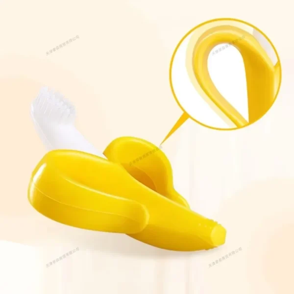 Banana Shape Baby Teether BPA Free Silicone Teething Toothbrush for Toddlers Chewable Dental Care Training Toothbrush for Infant - Image 6