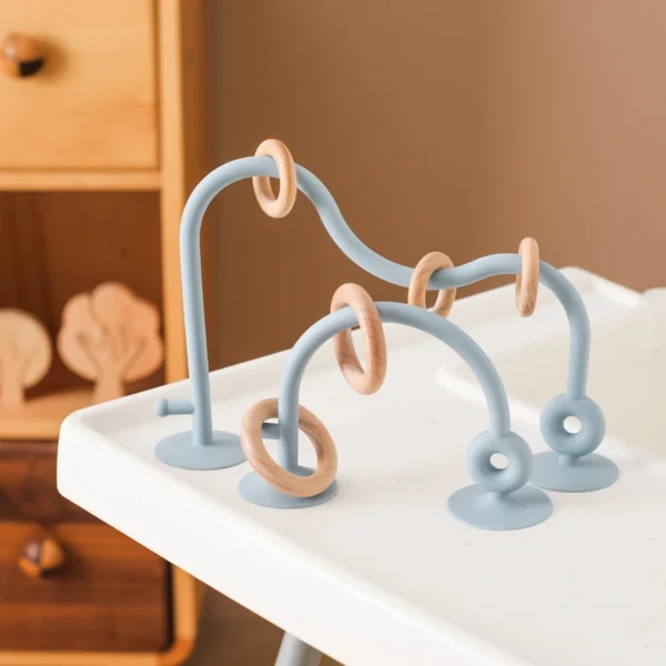 Baby Toy Silicone Educational Toys Infant Montessori Toy Teething Track Maze Wooden Roller Coaster Bead Baby Accessory Teether - Image 2