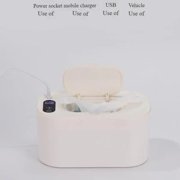 Baby Wipe Warmer Portable Large Capacity Wipes Dispenser USB Wipe Warmer Adjustable Wipe Heater Constant Temperature Diaper Wipe - Image 9