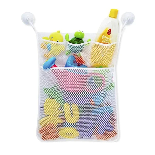 Baby Shower Bath Toys White Baby Kids Toy Storage Mesh with Strong Suction Cups Toy Bag Net Bathroom Organizer for Kids Toddlers - Image 6
