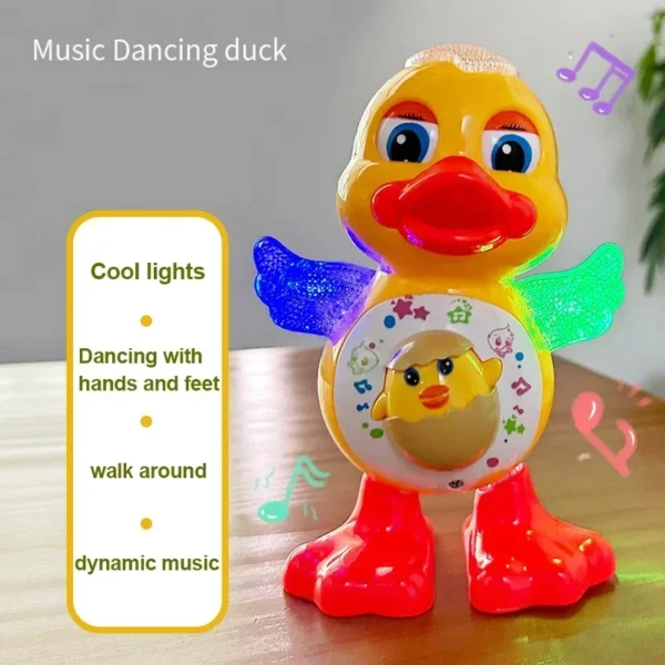 Electric Dancing Duck Funny Blink Eyes Flashing Light Shake The Body Cute Musical Cartoon Animal Educational Toy Children Gift - Image 4