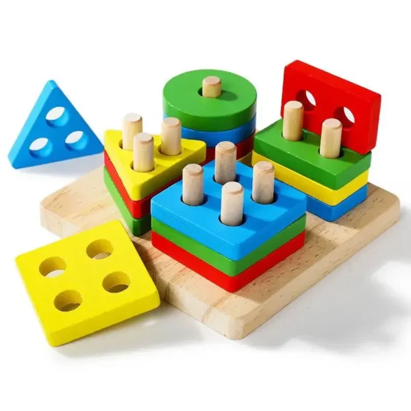 Montessori Wooden Sorting Stacking Toys Puzzle for Toddlers and Kids Preschool Fine Motor Skill Toy for 1 Years - Image 5