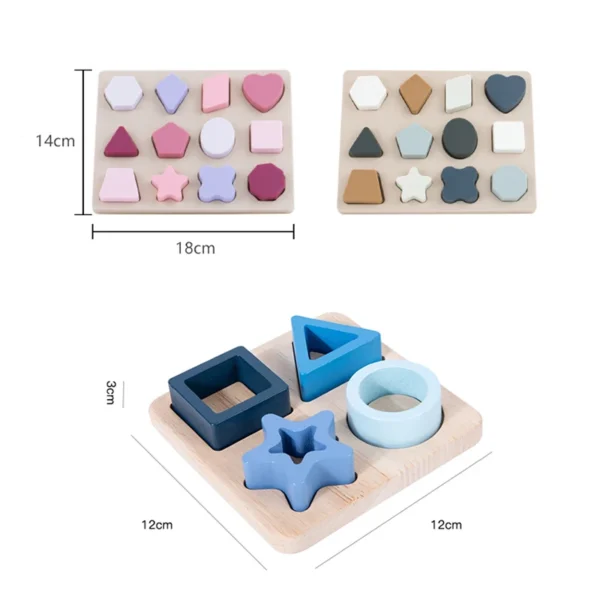 Montessori Baby Puzzles Silicone Toys Geometric Shape Jigsaw Board Matching Games Educational Learning Toys Food Grade Silicone - Image 6