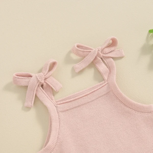 2024-01-15 Lioraitiin Newborn Baby Girl Outfits Knit Solid Color Sleeveless Cami Tops with Elastic Waist Shorts 2Pcs Clothes Set - Image 5
