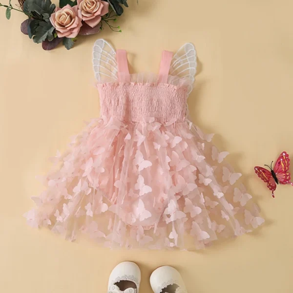Citgeett Summer Infant Baby Girls Bodysuit Sleeveless Tulle Patchwork A-line Dress Party Clothes - Image 2