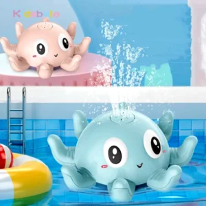Octopus Sprinkler Bath Toy for Kids LED Light Up Induction Floating Water Spray Toddlers Pool Shower Gift