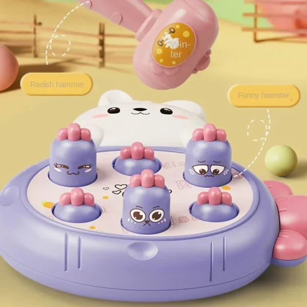 Cartoon Montessori Baby Toys Toddler Educational Birthday Gift Animal Theme Knocking Game Parent Child Board Hammering Game - Image 2