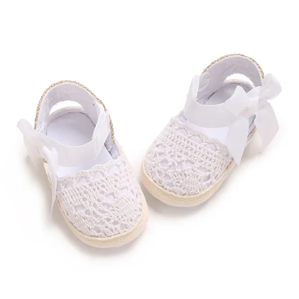 0-18M Newborn Baby Shoes Girls' Baby Summer Sandals Princess Flower Bow Baby Cotton Sole The First Walking Shoe - Image 2
