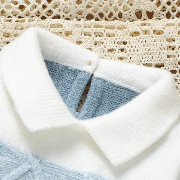 Newborn Baby Romper Knitted Infant Children Clothes Fashion Striped 0-9M Overalls Boy Girl Jumpsuit Long Sleeve Autumn Foot Wrap - Image 3