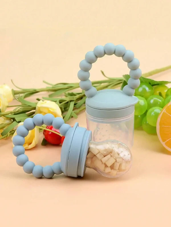 4pcs Silicone Baby Fruit Feeder with Easy Handle Ring, Fresh Food Feeder Pacifier with 3 Extra Feeding Pouches, Ideal Baby Gift - Image 2