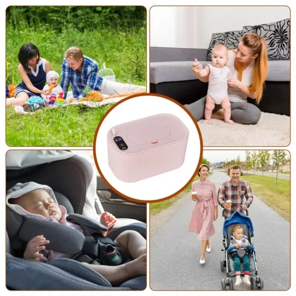 Baby Wipe Warmer Portable Large Capacity Wipes Dispenser USB Wipe Warmer Adjustable Wipe Heater Constant Temperature Diaper Wipe - Image 2