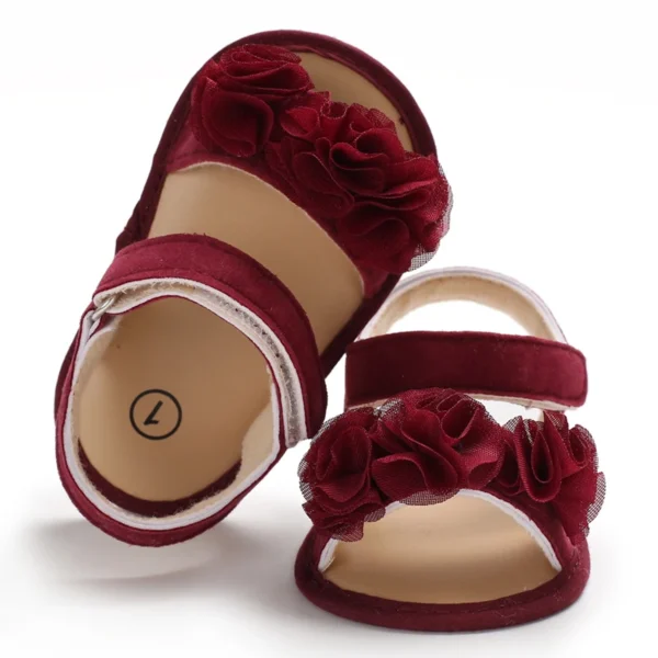 Summer Sandals 0-1 Year Old Toddler Shoes Breathable Princess Shoes Flower Soft Soled Baby Shoes - Image 3