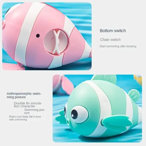 Bath Toys Cute Swimming Clown Fish Bath Toy for Toddlers Floating Wind Up Toys for Boy Girl New Born Baby Bathtub Toddler Toys - Image 4