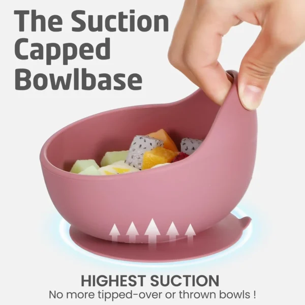 Silicone Baby Bowl Self feeding Training Snail Bowl Infant Anti Drop Sucker Set With Spoon Set Children's Feeding Tableware - Image 4