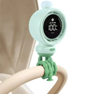 Portable Stroller Fans Outdoor Baby Fan with LED Display Large Safe Bladeless for Crib Desk Rechargeable 3600 mAh Battery
