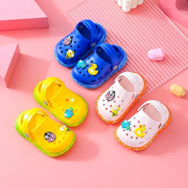 2-6Y Children New Cute Cartoons Kids Mules Clogs Summer Garden Beach Slippers Sandals Cave Hole Baby Shoes For Boys Girls