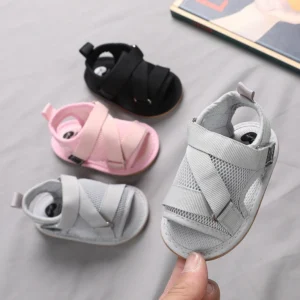 Fashionable 0-18M Baby Cute Open toed Pre school Summer Sandals Casual Soft Cloth Bottom Non slip Single Shoes for Women