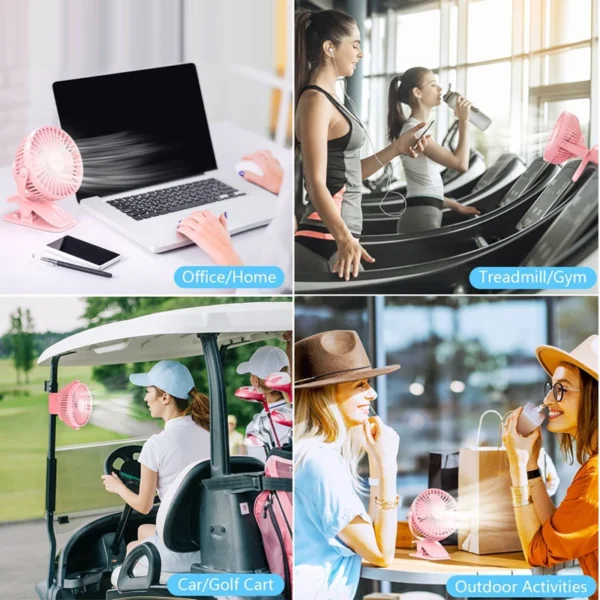 Baby Cart Stroller Fans Portable Outdoor Fan Clip Summer Kids Rechargeable Handheld Electric Fan for Home 3 Speeds - Image 9